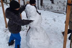Zabawy na śniegu w listopadzie