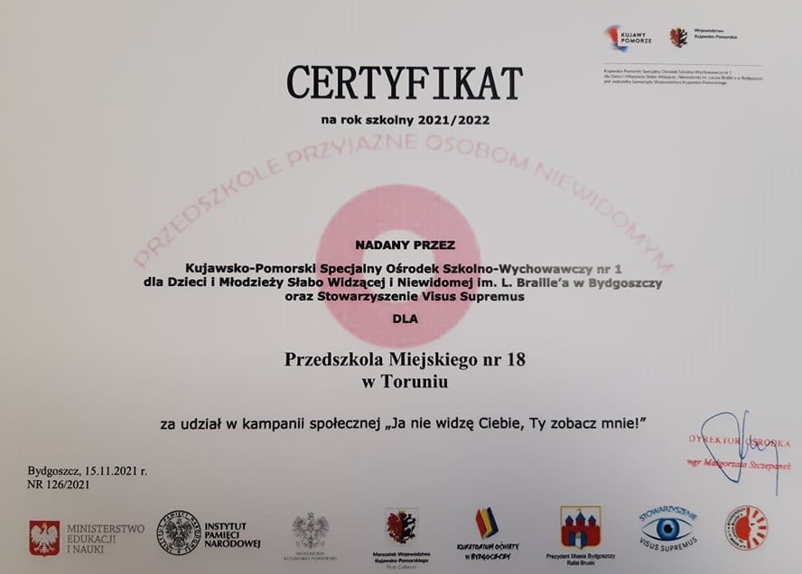 Przedszkole Przyjazne Osobom Niewidomym
