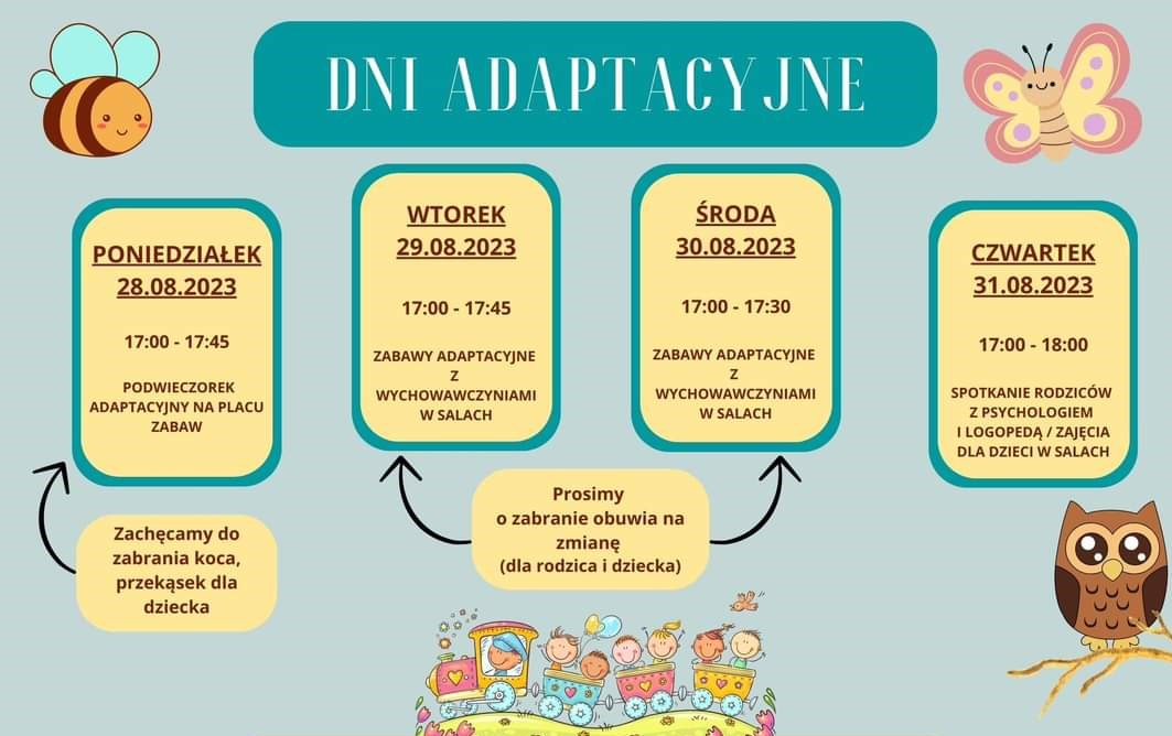 Dni adaptacyjne dla nowych dzieci